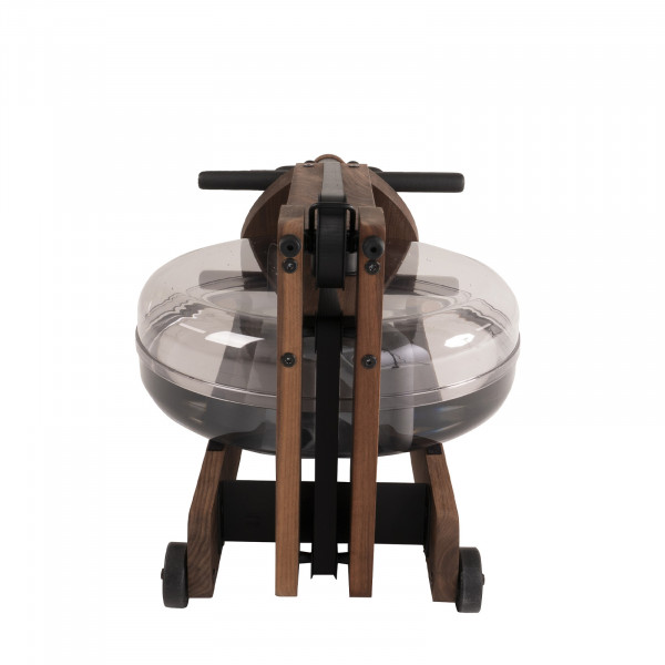 Rear view of the WaterRower Hybrid Rowing Machine in Walnut