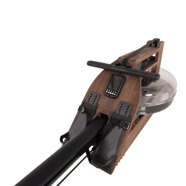 Top angled view of the WaterRower Hybrid Rowing Machine in Walnut