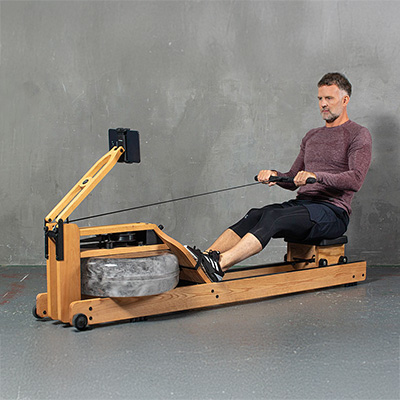 Model using the WaterRower Performance Rowing Machine