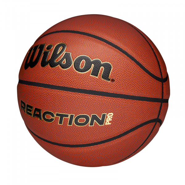 Wilson Reaction Pro basketball V2 side angle view
