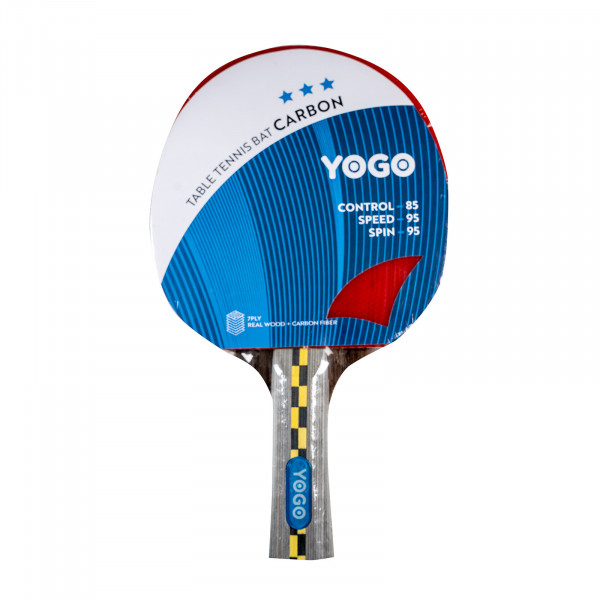 Front view of the Yogo Carbon Table Tennis Bat.