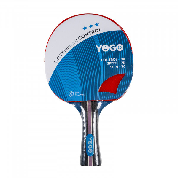 Front view of the Yogo Control Table Tennis Bat.
