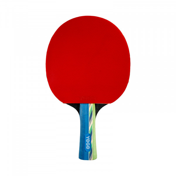 Front view of the bat from the Yogo Match Table Tennis Bat Set.