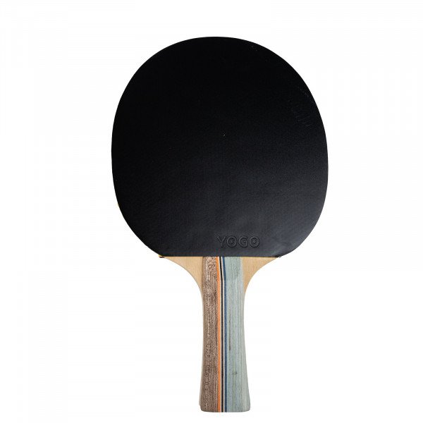 Front view of the black side of the bat from the Yogo Training Table Tennis Bat Set.
