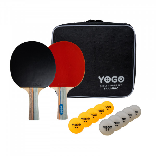 Included in the Yogo Training Table Tennis Bat Set.
